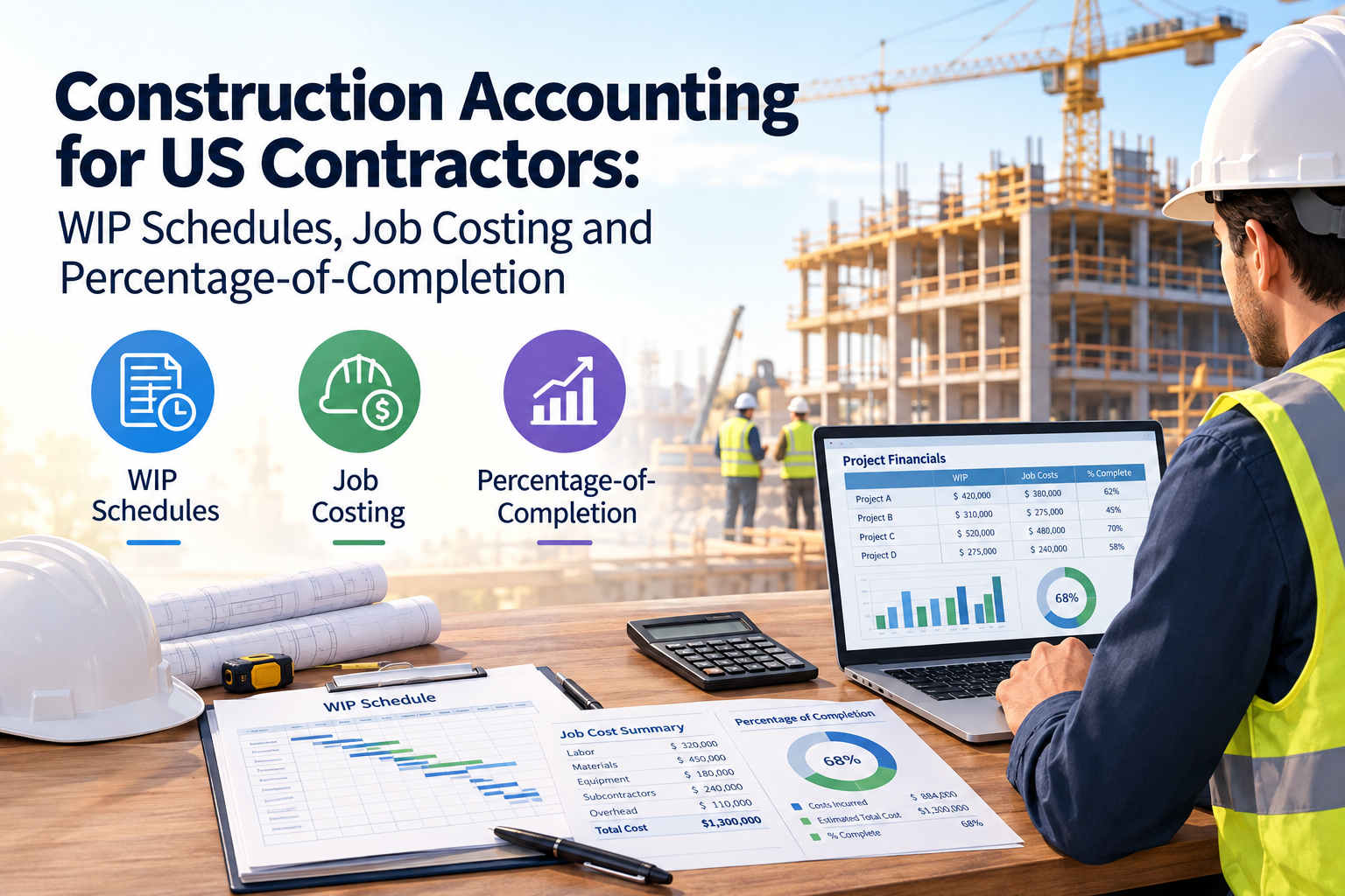 Construction Accounting for US Contractors: WIP Schedules, Job Costing and Percentage-of-Completion
